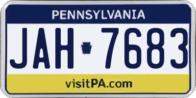 PA license plate JAH7683