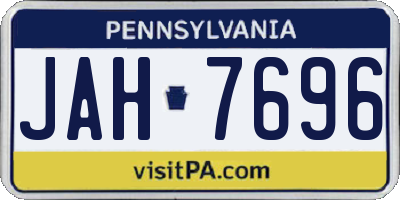 PA license plate JAH7696