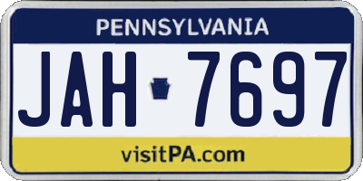 PA license plate JAH7697