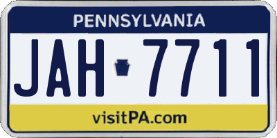 PA license plate JAH7711