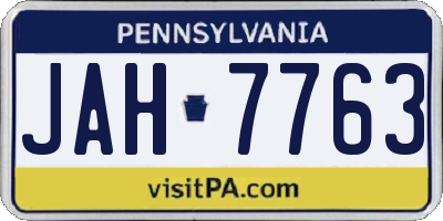 PA license plate JAH7763