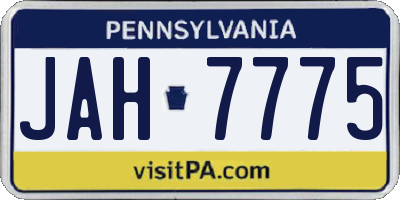 PA license plate JAH7775