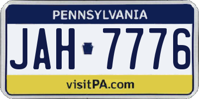 PA license plate JAH7776