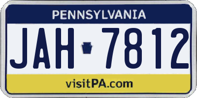 PA license plate JAH7812