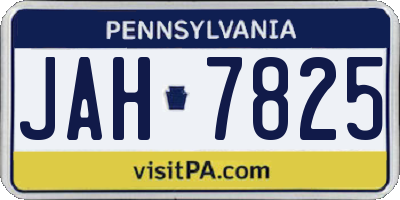 PA license plate JAH7825