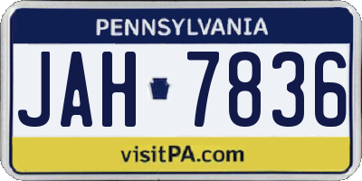 PA license plate JAH7836