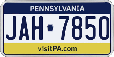PA license plate JAH7850