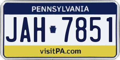 PA license plate JAH7851