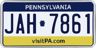 PA license plate JAH7861