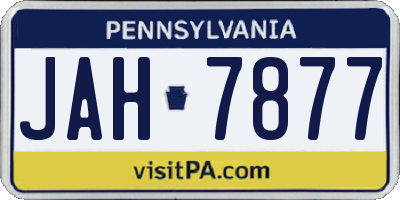 PA license plate JAH7877