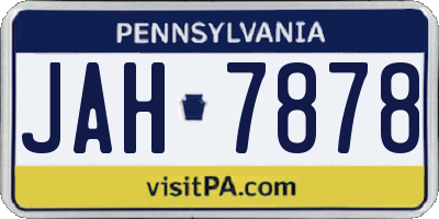 PA license plate JAH7878