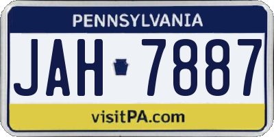 PA license plate JAH7887