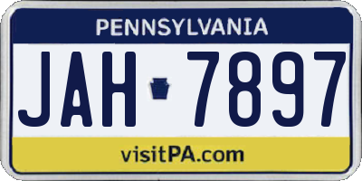 PA license plate JAH7897