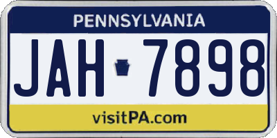 PA license plate JAH7898