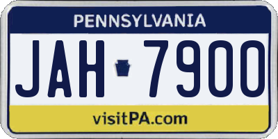 PA license plate JAH7900