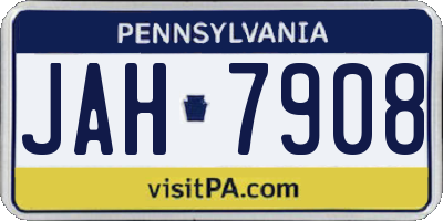 PA license plate JAH7908