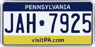 PA license plate JAH7925