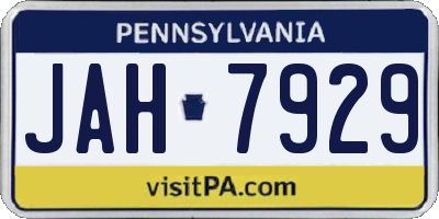 PA license plate JAH7929