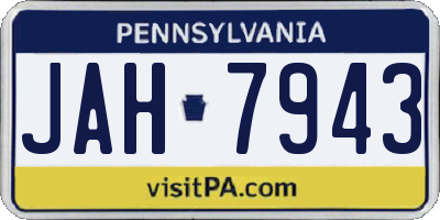 PA license plate JAH7943