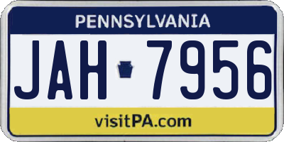 PA license plate JAH7956