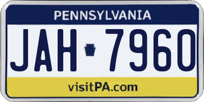 PA license plate JAH7960