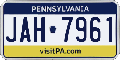 PA license plate JAH7961
