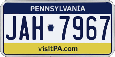 PA license plate JAH7967