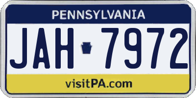 PA license plate JAH7972