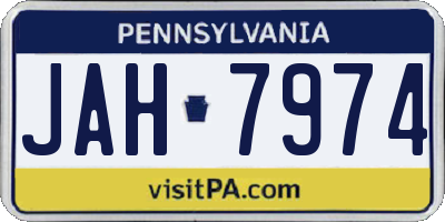PA license plate JAH7974