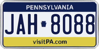 PA license plate JAH8088
