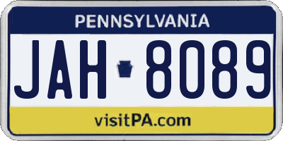 PA license plate JAH8089