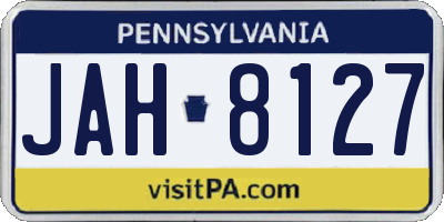 PA license plate JAH8127