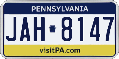 PA license plate JAH8147