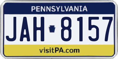 PA license plate JAH8157