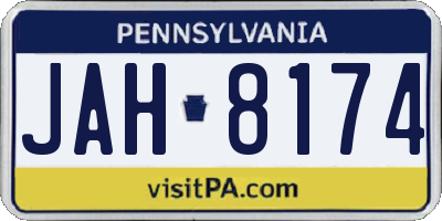 PA license plate JAH8174