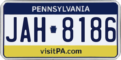 PA license plate JAH8186