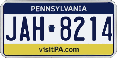PA license plate JAH8214