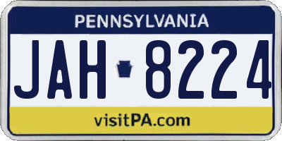 PA license plate JAH8224