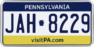 PA license plate JAH8229