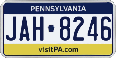 PA license plate JAH8246