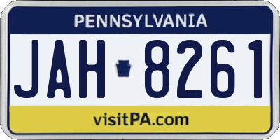 PA license plate JAH8261