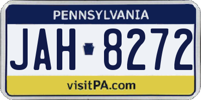 PA license plate JAH8272