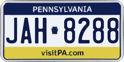 PA license plate JAH8288