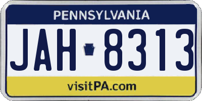 PA license plate JAH8313