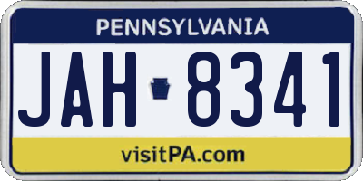 PA license plate JAH8341