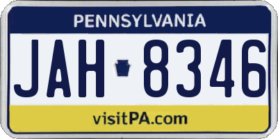PA license plate JAH8346