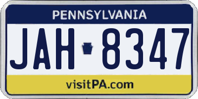 PA license plate JAH8347