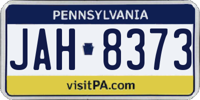 PA license plate JAH8373