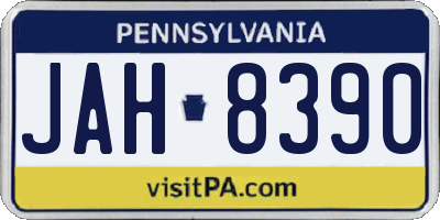 PA license plate JAH8390