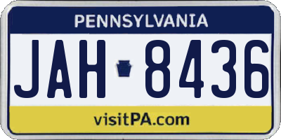 PA license plate JAH8436